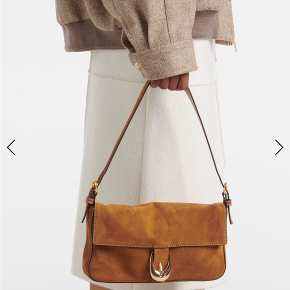 Brown Suede Shoulder Bag - Picture 2 of 3